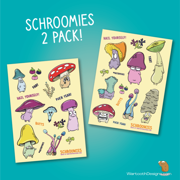 Schroomies 2-Pack Sticker Set