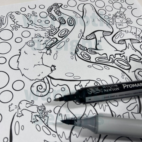 Scribbles Coloring Page - Goblin Swamp