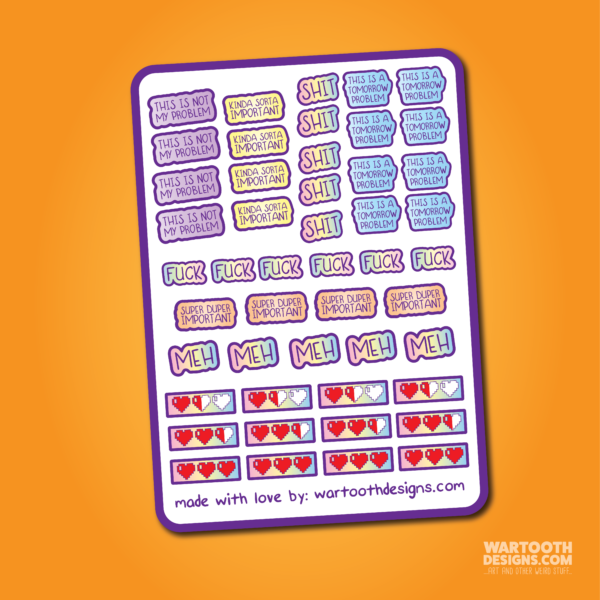Shitty Planner Sticker Sheet
