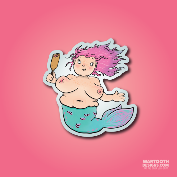 Corn Dog Mermaid | Sticker or Magnet