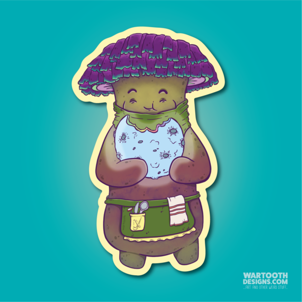 Moon Mushroom | Sticker or Magnet