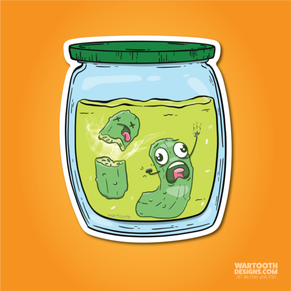 Trapped Pickle Jar | Sticker or Magnet