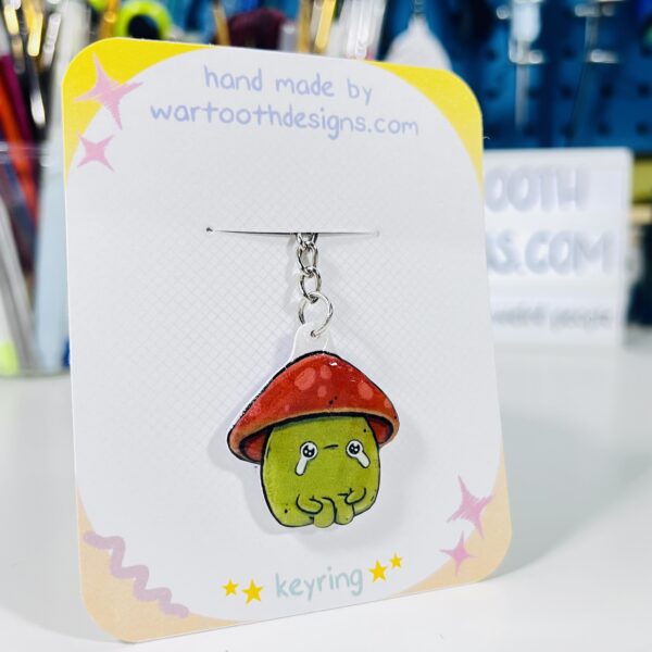 Sad Mushroom Keyring